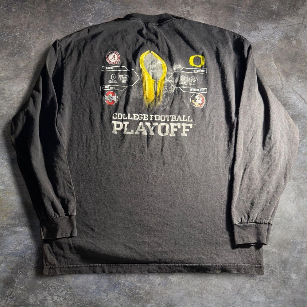 Mens 2015 College Football Playoff Quest for the Trophy Long Sleeve Shirt Black